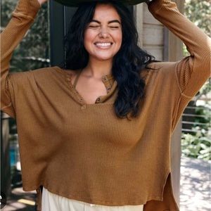 OFFLINE by Aerie WOW! Waffle Henley Long Sleeve TShirt